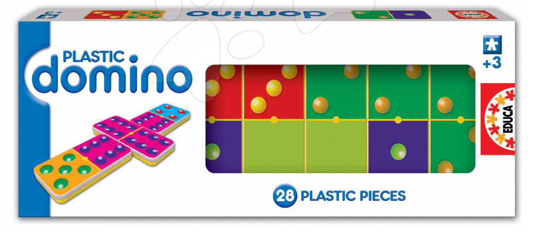 Educa dětské domino Plastic s puntíky 28ks 14341